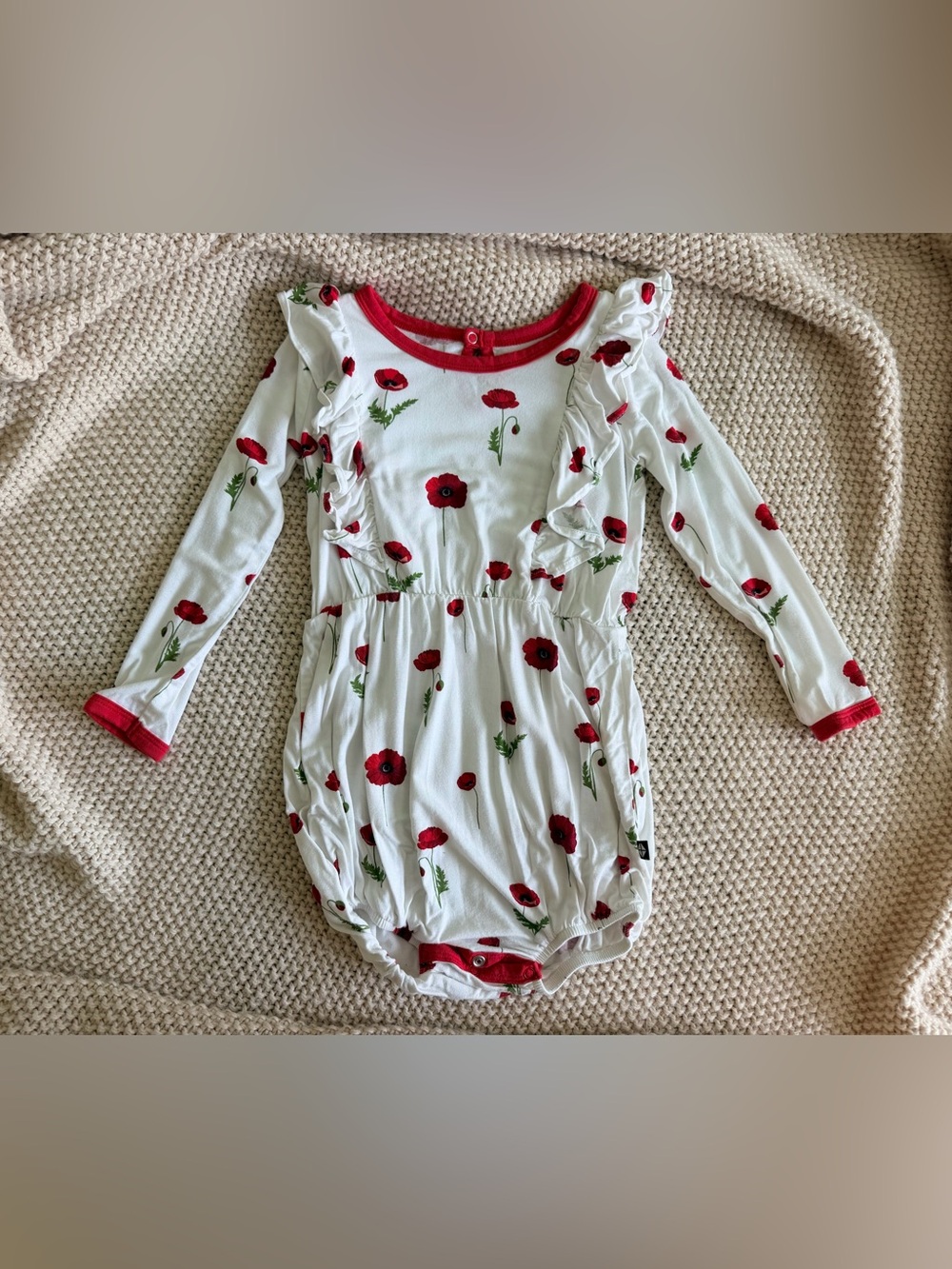 ❤️🌺 Kyte Baby Poppy Print Bubble Romper | 2T | EUC